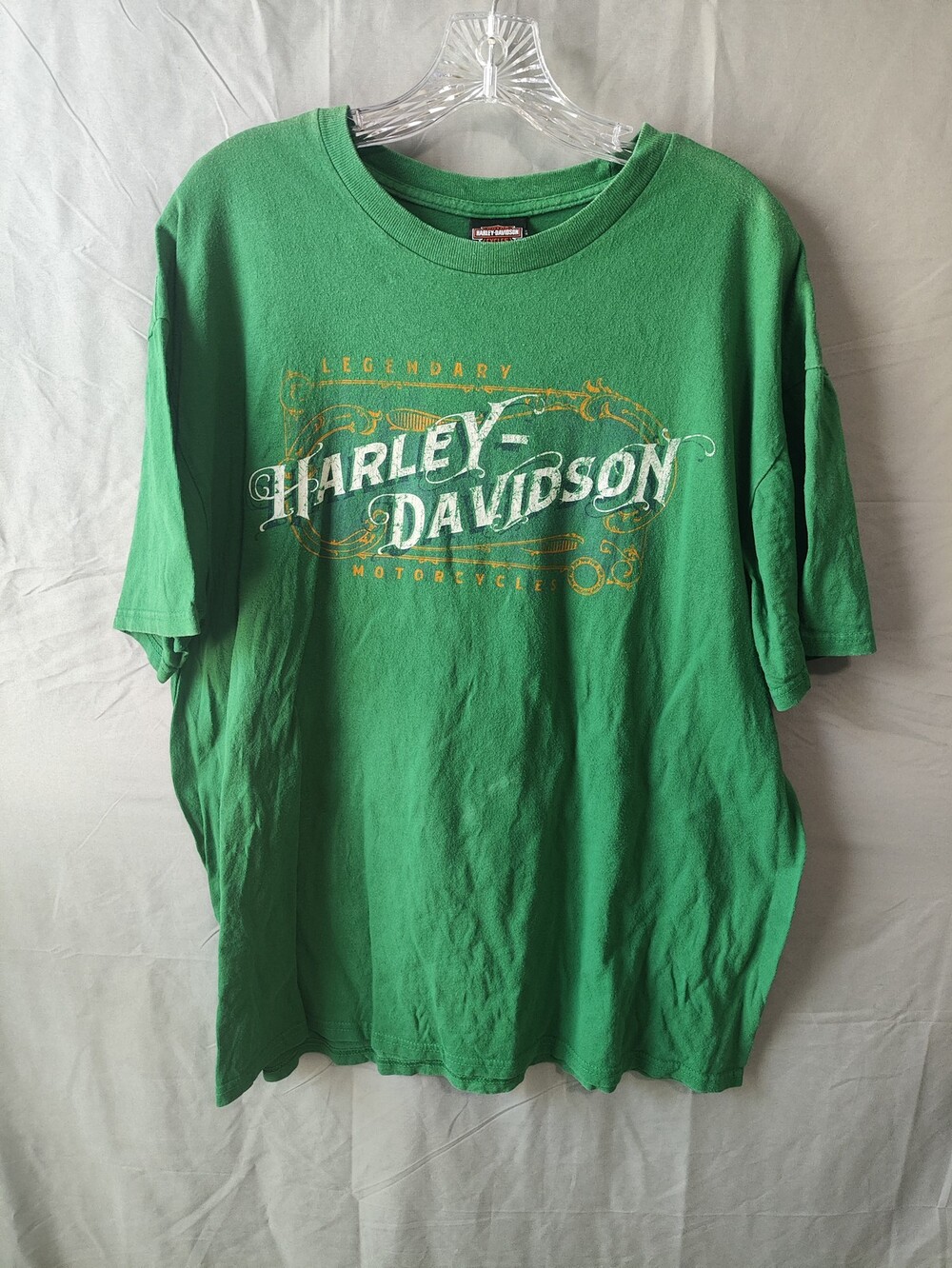 Harley-Davidson Shirt Mens XL Green Legendary American Eagle Denton County Texas